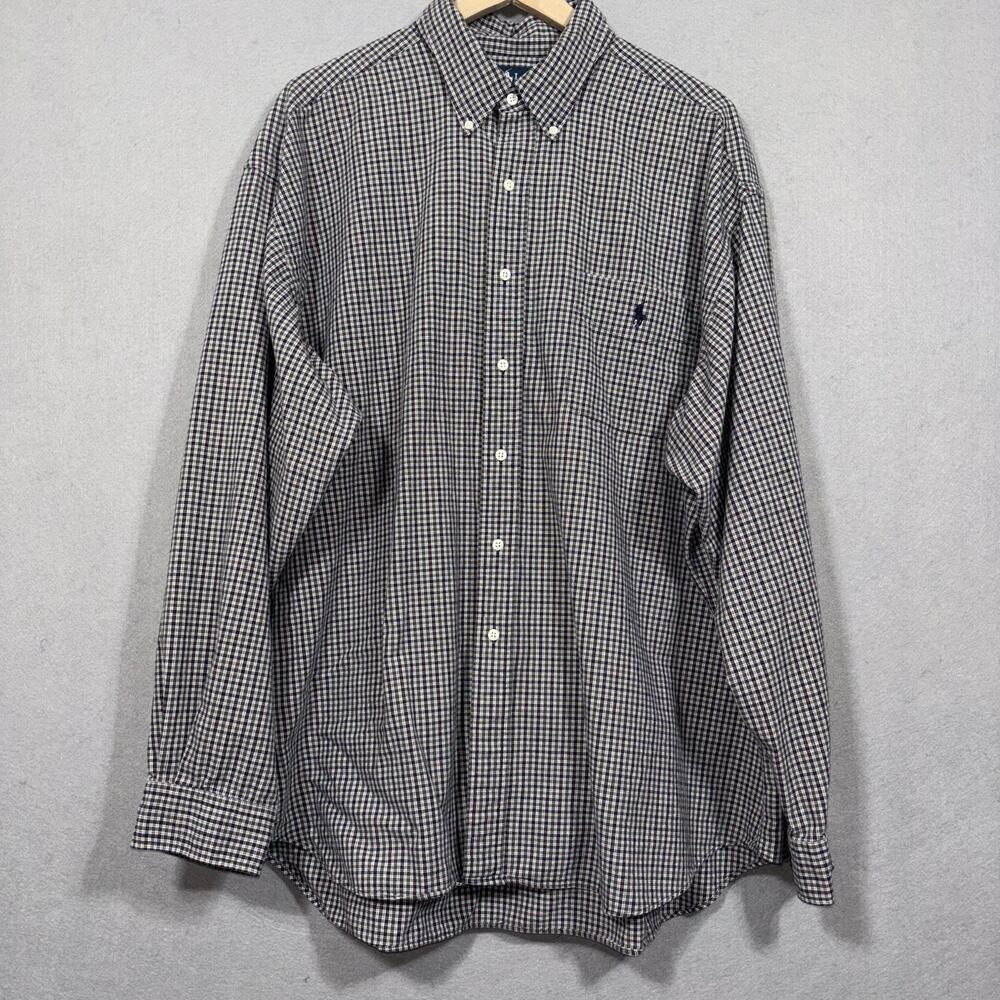 Ralph Lauren‎ Plaid Big Shirt XXL Long Sleeve Button Preppy Classic Heritage